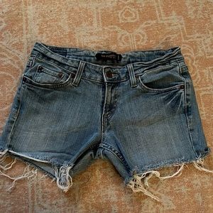 Thrifted Levi light wash mid rise jean shorts